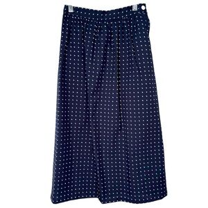 Navy Blue Polka Dot Skirt ILGWU Vintage